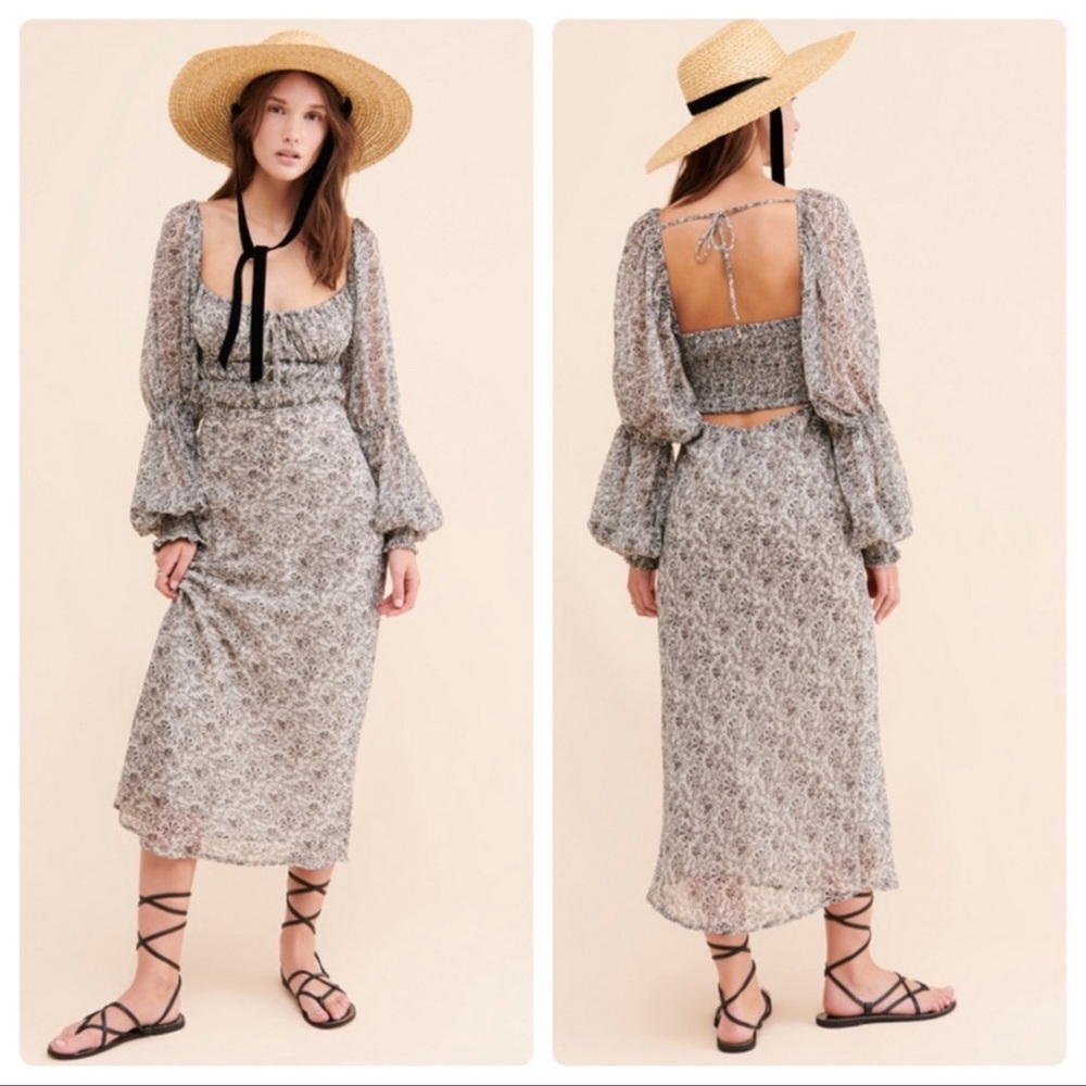 Free People Glow Up Midi Dress Size XS NWT Open Back
